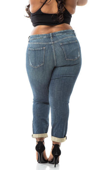 Plus Size Sasha Low rise Skinny Jeans - Dark Denim - SohoGirl.com