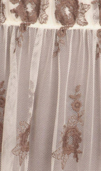 Floral Embroidered Sheer Maxi Skirt in Taupe - SohoGirl.com