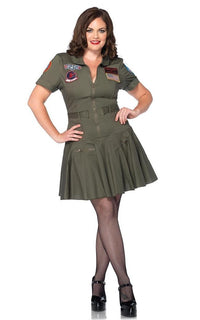 Plus Size Top Gun Women's Flight Dress - SohoGirl.com