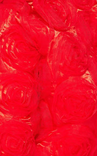 Mesh Roses Satin Bomber Jacket -Red - SohoGirl.com