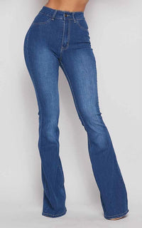 High Waisted Stretchy Bell Bottom Jeans (S-3XL) - Denim Blue - SohoGirl.com