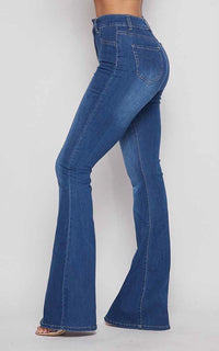 High Waisted Stretchy Bell Bottom Jeans (S-3XL) - Denim Blue - SohoGirl.com